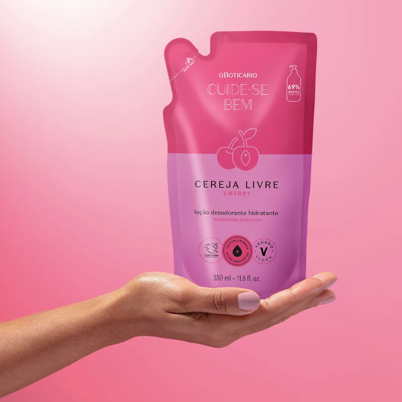 Refil Loção Cuide-se Bem Cereja Livre 350ml O Boticário - Imagem 2