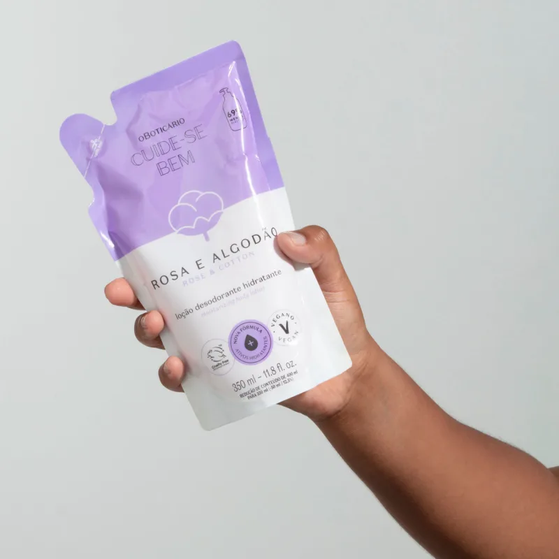 Refil Loção Cuide-se Bem Rosa e Algodão 350ml O Boticário - Imagem 2