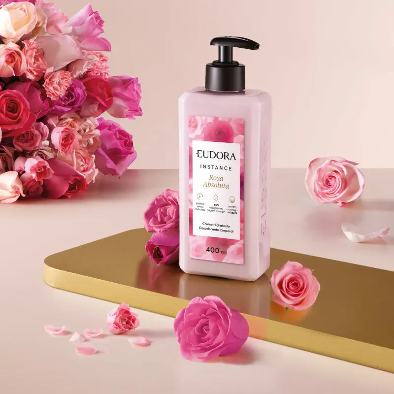 Creme Instance Rosa Absoluta Hidratante 400ml Eudora - Imagem 3