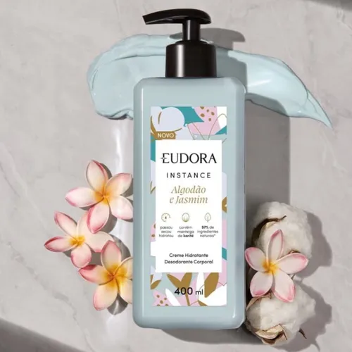 Creme Hidratante Eudora Instance Algodão e Jasmim 400ml Floral - Imagem 2