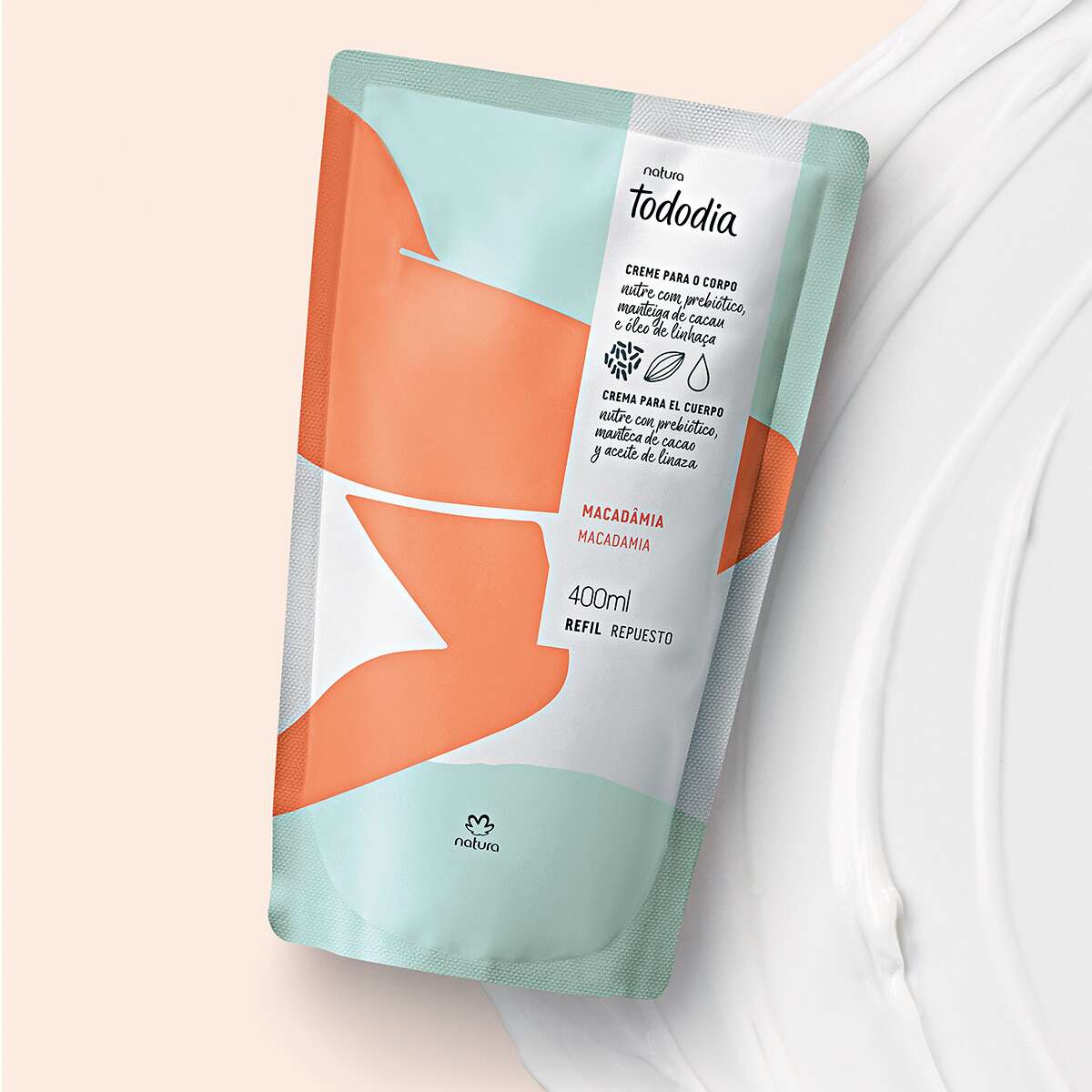 Refil Creme Desodorante Tododia Macadâmia 400ml Natura - Imagem 2