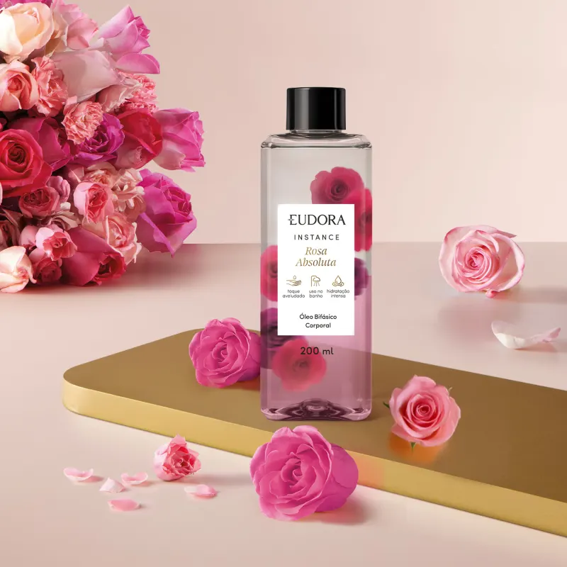 Óleo Bifásico Instance Rosa Absoluta 200ml Eudora Hidratante - Imagem 2