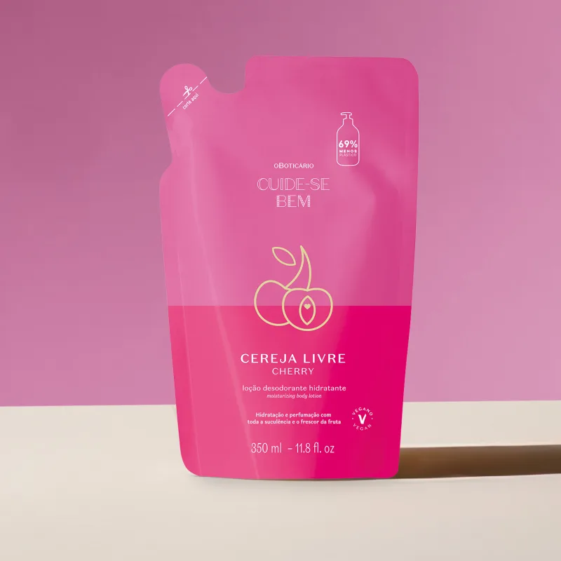 Refil Loção Cuide-se Bem Cereja Livre 350ml O Boticário - Imagem 3