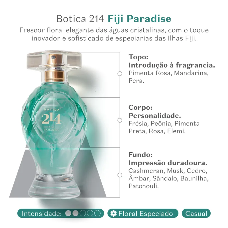 Botica 214 Fiji Paradise Floral Especiado Eau de Parfum 75ml O Boticário - Imagem 4
