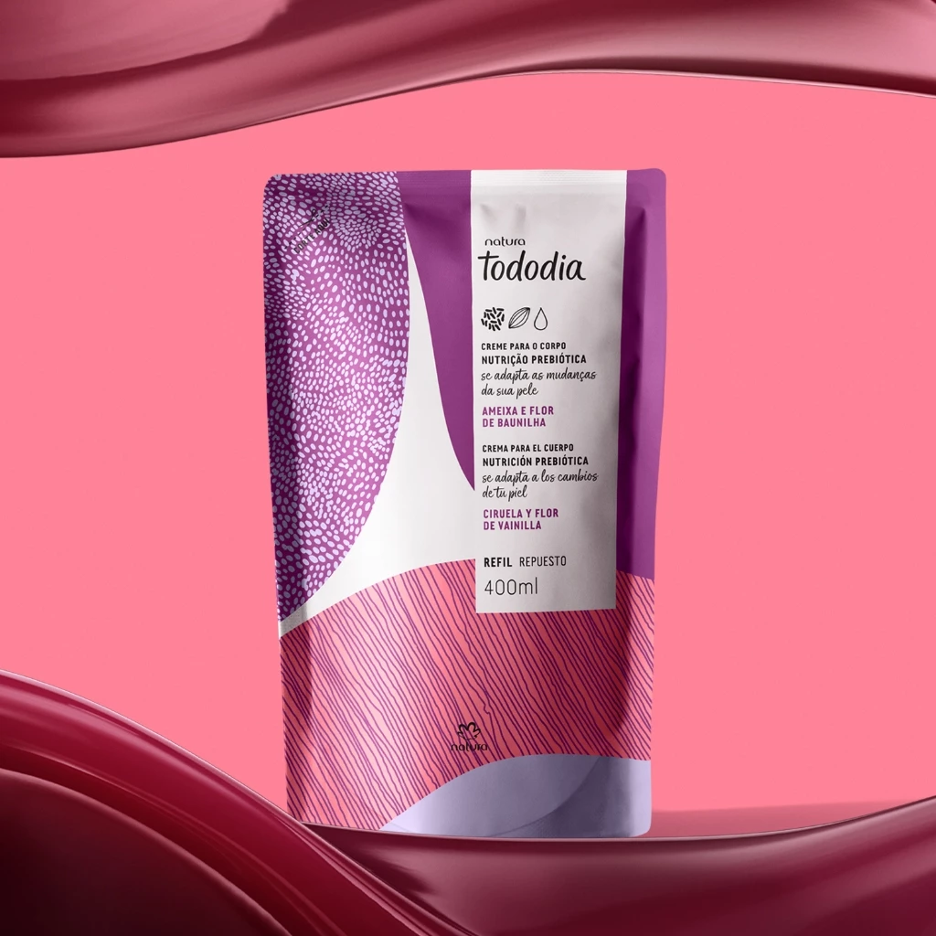 Refil Creme Hidratante Natura Tododia Ameixa e Flor de Baunilha 400ml - Imagem 3